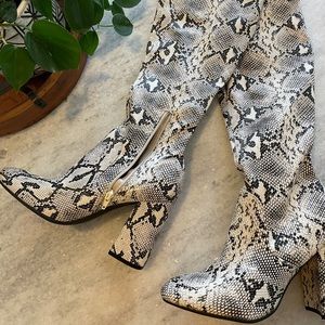 NWOT Snakeskin over-the-knee boots